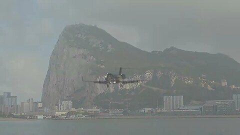 Learjet M-RBIG Evening Landing at Gibraltar 08 October 2023