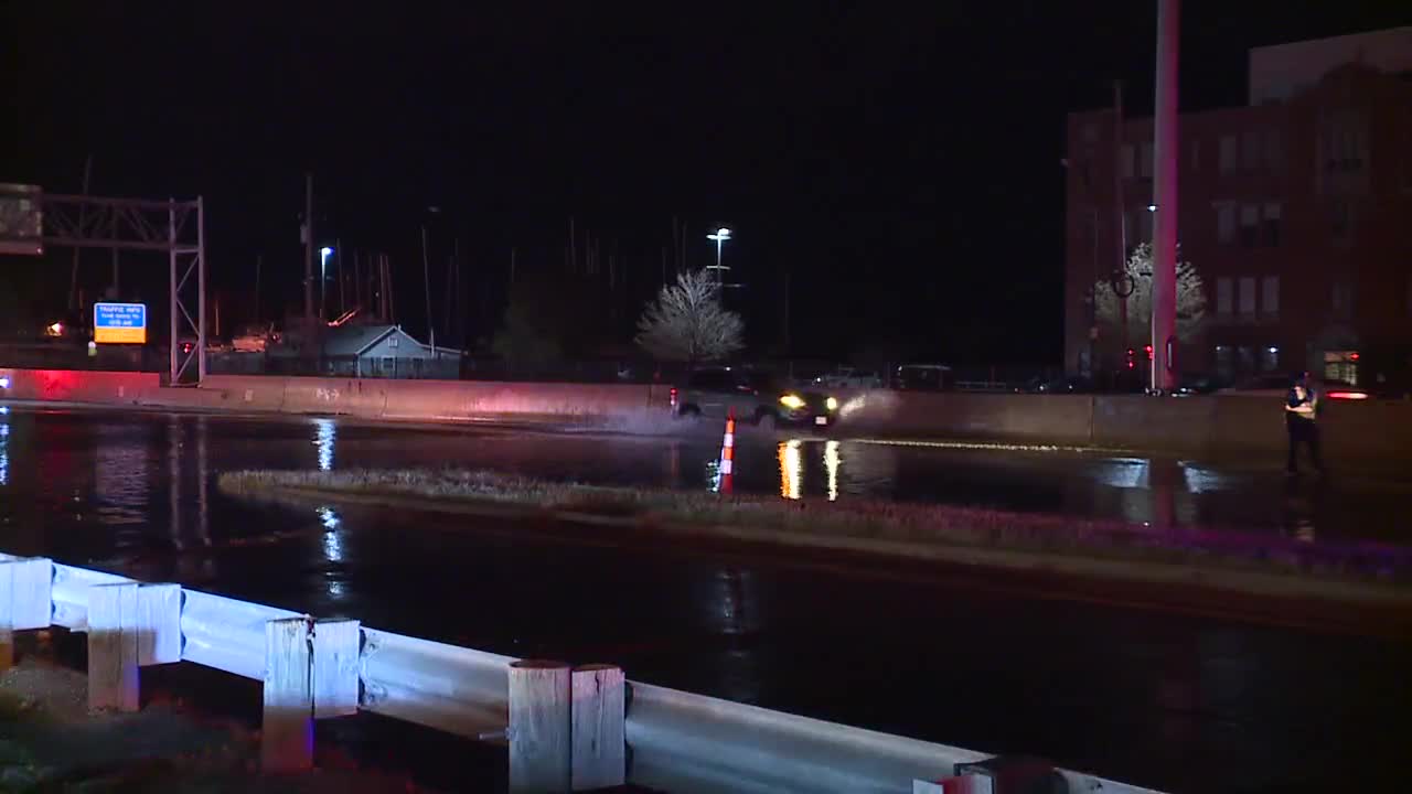 Water main break on I-90