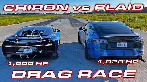 World First Ramic Navera Buggati Chion Supersport V Tesla pliad DRAG RACE