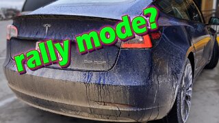 Sliding a Tesla Model 3 Performance on GRAVEL