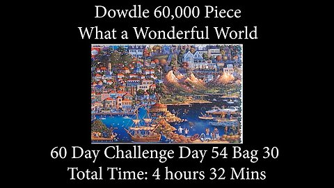 60,000 Piece Challenge What a Wonderful World Jigsaw Puzzle Time Lapse - Day 54 Bag 30!