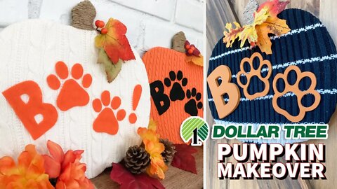 Dollar Tree Sweater PUPkin DIY