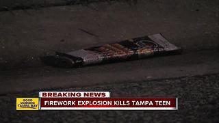 Firework in tube unexpectedly explodes killing 16-year-old Tampa boy