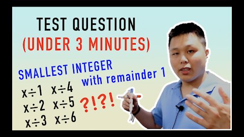 Smallest Integer with Remainder Using Least Common Multiple (LCM) - Practice Problem | CAVEMAN CHANG