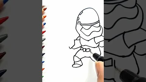 How to draw and paint Stormtrooper from Star Wars #shorts