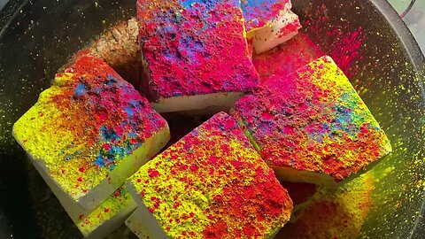 Dazzling colored gymchalk asmr crush | dyed gym chalk asmr crumble