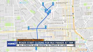 Road closure's for Baltimore's MLK Day parade