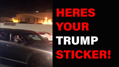 In Beverly Hills If You Heckle The Trump Crowd You Get A FREE Sticker!