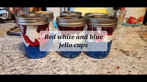 Red white and blue jello cups #jellojuly2023 ‎@cozycottagehomestead thanks @karenhuntly52 Happy 4th