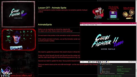 Z80 ChibiFighter - Animate Sprite code - Lesson CF7