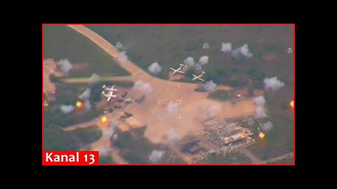 🔴Footage of Russian army striking an aerodrome where Ukrainian fighter aircraft were stationed