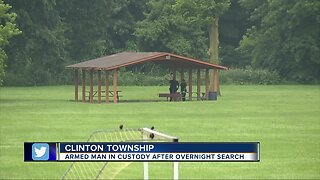 Armed man in custody after overnight search in Clinton Township