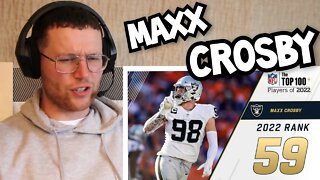 Rugby Player Reacts to MAXX CROSBY (Las Vegas Raiders, DE) #59 NFL Top 100 Players in 2022