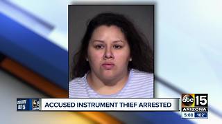 Woman allegedly steals musical instrumentso