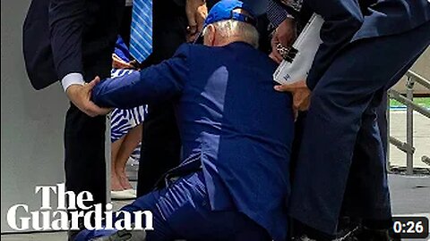 Joe Biden falls on stage at US air force academy ceremony