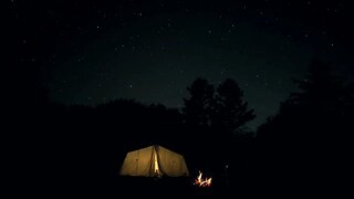 Cozy Campfire Sounds with Soothing Instrumental Music | 1-Hour