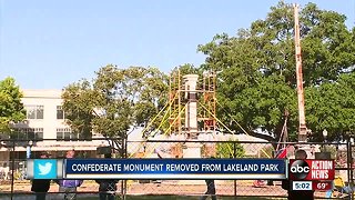 Conferderatet monument removed from downtown Lakeland park