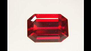 Unique Czochralski Pulled Ruby Octagon Emerald Cut 18x13 mm, 23.44 Carats