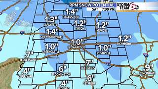 Cold & dry Thursday. Snow Saturday.