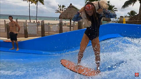 Surf Dog Meets Flowrider