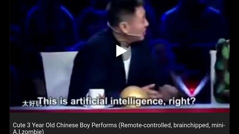 Cute 3 Year Old Chinese Boy Performs (Remote-controlled, brainchipped, mini-A.I.zombie)