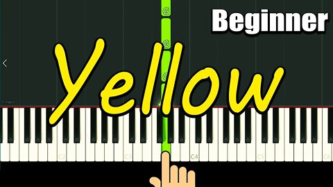 Yellow Look at The Stars - Piano Tutorial for Beginners + Music Sheets