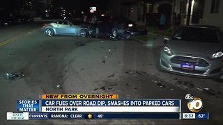 Car goes airborne, slams into vehicles parked on North Park street