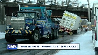 Trucks keep hitting train bridge in City of Tonawanda