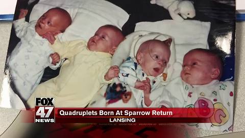Quadruplets visit Sparrow 18 years after they were born