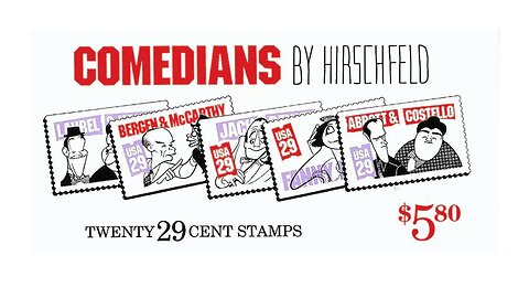 A Series Of Stamps Featuring Classic Comedians