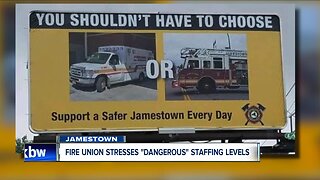 Jamestown Fire Union stresses "dangerous" staffing levels on billboard