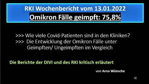 75,8% der symptomatischen Omikronfälle geimpft. Wochenbericht des RKI vom 13.Januar 2022
