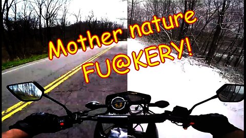 [E11] 250cc Hawk 70 degrees to SNOW!!! Riding through Dover with the dual sport enduro China bike