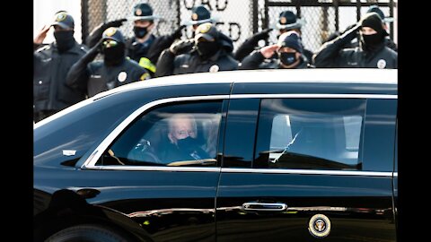 President Biden uses a massive 85-car motorcade to wind through streets of Rome to meet Pope Francis