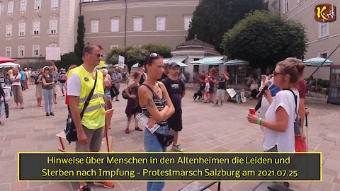 Hinweise über Menschen in den Altenheimen die Leiden und Sterben nach Impfung