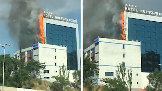 Hotel Nuevo in Madrid catches on fire