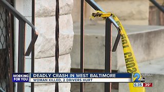 Woman Killed, 2 Drivers Hurt in West Baltimore Crash