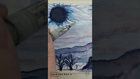 Zooming in Post : Dark Sun Part 2 Mesmerizing Timelapse #painting #inkwash #abstract #timelapse