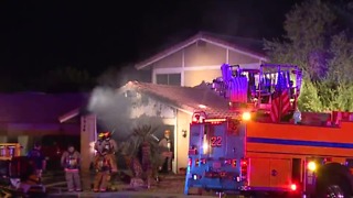 Garage fire forces family to evacuate near Jones, Twain