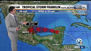 Tropical Storm Franklin 11 a.m. Tuesday update