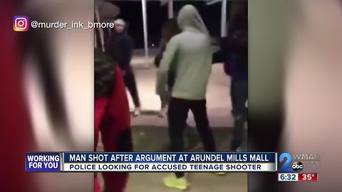 Man shot after argument at Arundel Mills Mall, Suspect Still On Loose