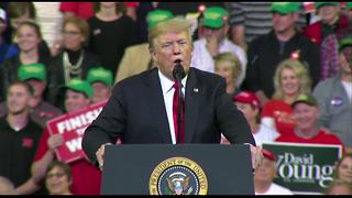 President Trump shouts out local Republicans at rally in Council Bluffs