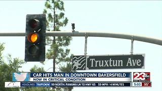 Car hits man in downtown Bakersfield