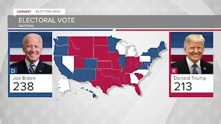 A look at the latest electoral map, candidates' statements overnight