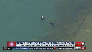 Officials reduce blue-green advisory at Pyramid Lake