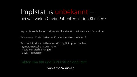 Impfstatus unbekannt – bei wie vielen Covid Patienten in den Kliniken?