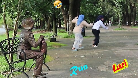 Cowboy prank. funiest reactions. best Statue scare prank. lelucon statue prank.luco patung prank.