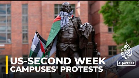 Pro-Palestine student protests spread in second week of demonstrations# Free Palestine.