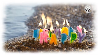 🌹 HAPPY BIRTHDAY GOOD VIBE WISHES VIDEO with REIKI HEALING ENERGY - CANDLES on BEACH FREE VIDEO
