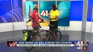 Man riding bike across the country